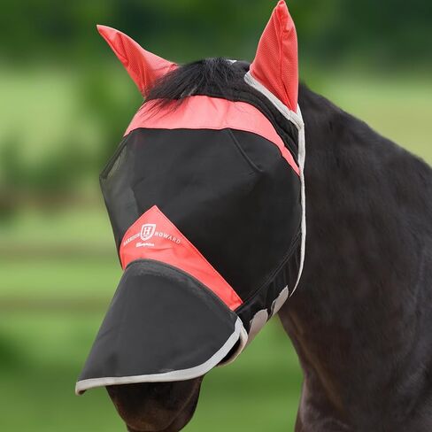 Harrison Howard Horse Fly Mask Long Nose with Ears Summer Mint/Navy M Cob in Saudi Arabia