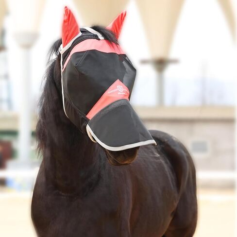 Harrison Howard Horse Fly Mask Long Nose with Ears Summer Mint/Navy M Cob in Saudi Arabia