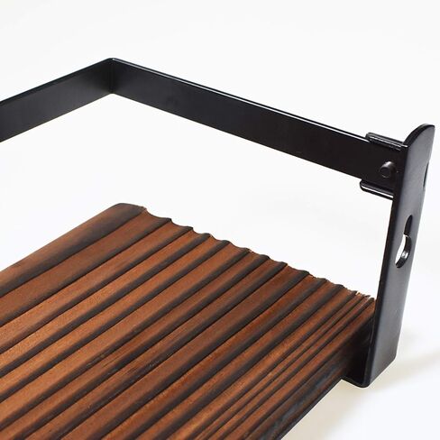 Floating Shelves,Wall Mounted Shelf for Kitchen,Living Room,Bedroom,Bathroom Storage,Rustic Wood,Set of 2(Carbonized Black) in Kuwait