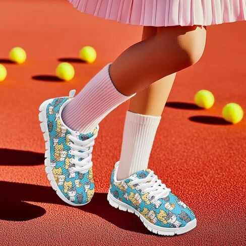 Yzaoxia Little/Big Kids Tennis Shoes for Girls Breatable Mesh Sneakers Lightweight Running Size 11-3 in Kuwait