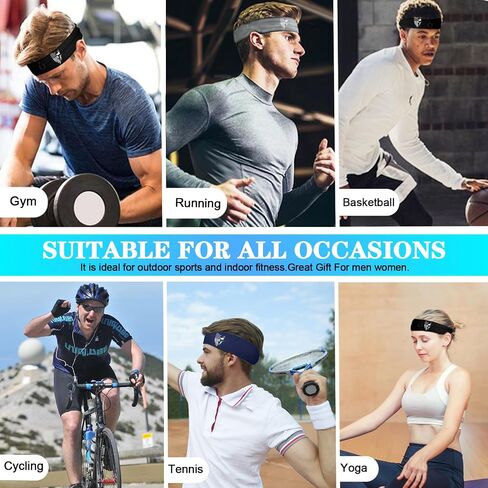 3pcs Sweat Bands Headbands Men Sport Headbands for Men Sweatbands Workout Headbands Women Cooling Skull Running Head Sweat Bands in Saudi Arabia