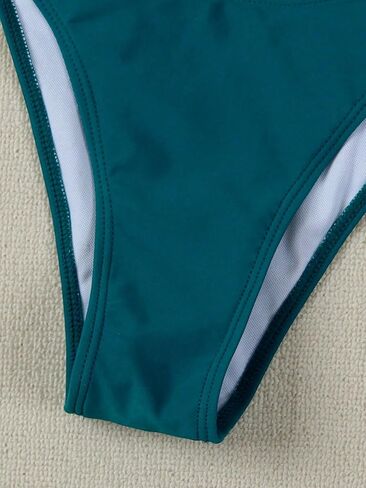 Women's Bandeau Swimsuits Strapless Tie Back Bikini Sets High Cut Cheeky 2 Piece Bathing Suit Swimwear in Kuwait