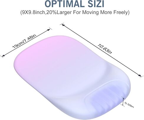 وسادة ماوس داعمة للمعصم مع كوستر، [أكبر بنسبة 20%] مجموعة وسادة مسند معصم من الإسفنج الذكي بتصميم مريح، قاعدة مطاطية غير قابلة للانزلاق للمكتب والعمل المنزلي والألعاب والبرمجة، رخام أرجواني in Kuwait