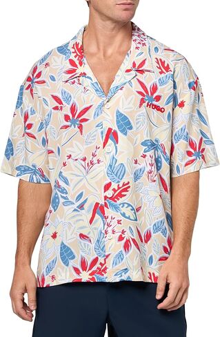 HUGO Men's Relaxed Beach Shirt in Saudi Arabia