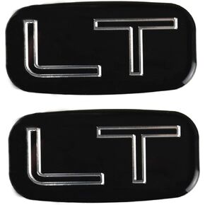 2pcs LT Emblems 3D Sticker Nameplate Replacement for 99-07 15036136 Chevrolet Silverado Suburban Tahoe Chevy GM (Chrome/Black)
