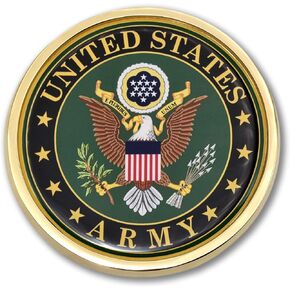 Elektroplate Officially Licensed Large United States Army Crest All Metal Chrome Emblem for SUVs/Trucks | Universal Fit at 3.5" x 3.5" | Weatherproof