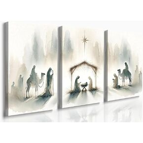 Reateforin Christian Wall Art Decor Set of 3,Jesus Wall Decor Religious Wall Decor Bible Stories Scripture Wall Art,Christian Wall Decor, Christian Home Decor,Christian Gifts for Women Kids 12"x16"