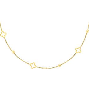 Four Leaf Clover Charm Choker Necklace, Stainless Steel and Gold, Women's Jewelry, Designer Choker Necklace, Perfect Lucky Gift for Good Luck, Resembles Modern Fashion Trends