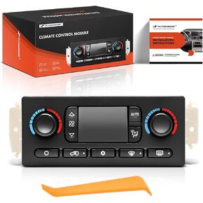 لوحة التحكم في المناخ التلقائية A -Premium A/C & Heater لوحة متوافقة مع Chevy و GMC & Cadillac - 2003 2004 Silverado 1500 ، Sierra 1500 ، Tahoe ، Avalanche ، Yukon - مع Defogger الخلفي للنافذة الخلفية