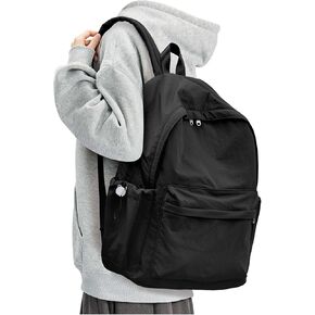 Black Backpack for School, High School Bookbag Back Pack for Teens Girls Boys, Lightweight College Backpack Book Bag for Women Men, Simple Casual Daypack Backpack Mochilas Escolares para Adolescentes