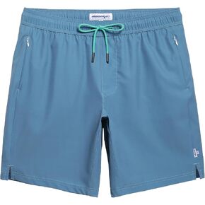 maamgic Mens Swim Trunks 9 Inch with Mesh Lining Bathing Suit Stretch Board Shorts with Zip Pockets for Swimming Shark