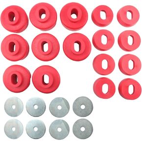 24pcs هيئة و CAB Mount Mount Pothing Polyurethane Washer Kit لـ Chevy Silverado & Sierra 1500/2500 1999-2014 2WD 4WD ، لعام 2016 Chevrolet Silverado & Sierra 2500HD Reply# 7-141 (Red)