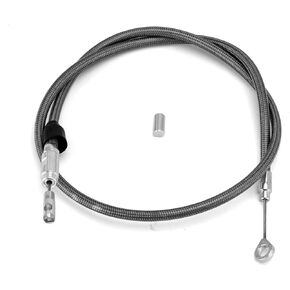 Mofun 42" Extended Length Braided Upper Clutch Cable Stainless Steel Compatible with Harley Softail Fat Boy Street Bob Low Rider Slim Fat Bob Deluxe Heritage Model 2018-2024, Chrome