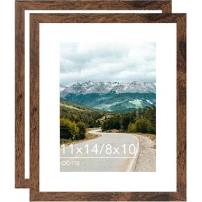 10x14 إطار صورة بني عميق للاطلاع على 30 × 40 سم فني الماس ، إطار 10x14 الخشب مع 8.5x11 حصيرة لتركيب الجدار ، إطار 30x40 سم مع زجاج شبكي مقاوم ، بني عميق ، 1 حزمة