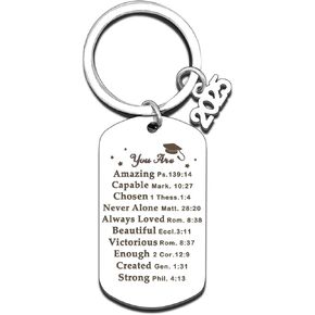 Graduation Gifts for Him Her, Class of 2025 Keychain Graduation Gifts for Women Men Graduation Inspirational Keyring For College High Middle School Master Senior University