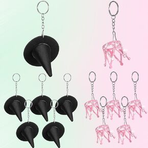 Sureio 12pcs Witch Hat and Crown Keychain Best Friend Keychains for Women Hat-crown BFF Keychains Jewelry Friendship Gift for Birthday Party Favor