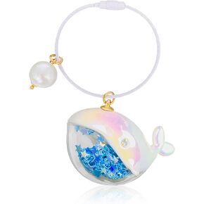 NIIIYTYB Whale Keychain Cute Pendant Adorable Sequins Animal Keyring for Backpack Car Bag Portable Funny Whale Accessory for Adults Ocean Theme Key Chain