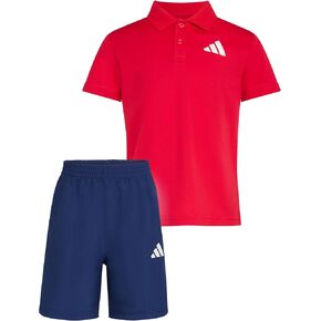 adidas Boys Short Sleeve Polo Shirt and Woven Short Set