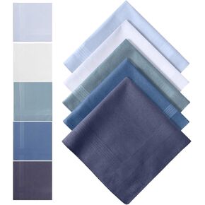Cotton Men's Handkerchiefs Solid Color Handkerchief for Men Plaid Men's Hankies Classic Men Assorted Hankies Bulk