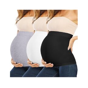 Rheane Belly Bands For Pregnant Women, Pregnancy Belly Band, Maternity Jeans Extender (Black 2)