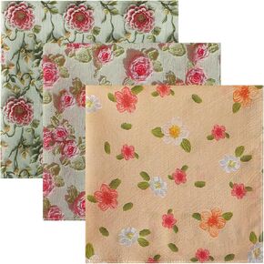 HOULIFE Cotton Bandana for Women, Large Floral Handkerchiefs Multi-purpose Headband Hair Neck Scarf 3PCS 19.7″