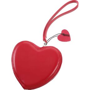 GALPADA Red Heart Purse, Small Heart Shaped Purse Wristlet Wallets, Leather Coin Purse Red Heart Bag for Women Girls