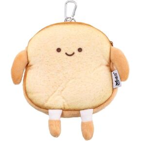 Vctitil Small Mini Bread Toast Coin Purse Student Bag Cosmetic Bag Cute Pouch Wallet with Strap Messenger Bag for Adult Kids(B)
