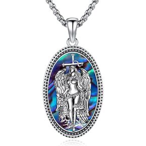 eusense nudo de bruja plata 925 الساحرة الأصلية قلادة Tetragrammaton Hecate Triple Moon Goddess Lilith Jewelry Pengram for Women Men