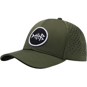 BASSDASH UPF 50+ Quick Dry Baseball Cap Water Resistant Laser Cut Mesh Snapback Hat for Men Women Fishing Hiking FH14
