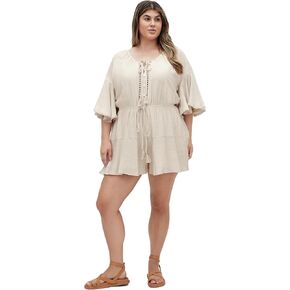 City Chic Women's Plus Size Playsuit - Harlow Lace Embroidered