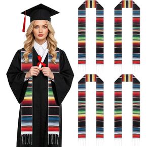 5 Pieces Mexican Graduation Stole Sash Class of 2025 Mexican Serape Scarf Graduation Honor Stole for All Graduation