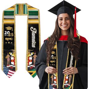 National Flag Graduation Stole Sash Class of 2025 Flag Sash 72 Inch Honor Stole for Graduation Ceremony Party