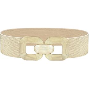 Glamorstar Women Wide Stretchy Belts Elastic Waist Belts for Dresses