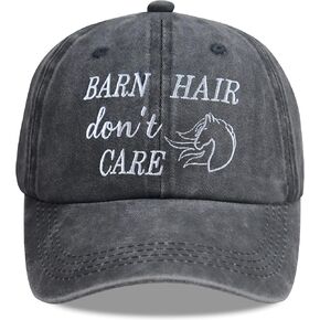 Funny Horse Hats for Women, Adjustable Cotton Animal Barn Embroidered Baseball Cap