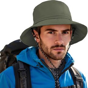 Zando Upf50+ Sun Hats for Men Waterproof Bucket Hat - UV Protection Adjustable Packable Hiking Fishing Camping Golf Safari