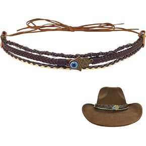 Cowboy Hat Bands for Men Women, Leather Hatbands Belt for Cowboy/Western/Fedora/Cowgirl Hats