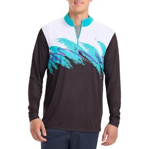 Tipsy Elves Men's Quarter Zip Golf Pullover - قمصان الجولف للأداء للرجال مع نسيج فتيل رطوبة