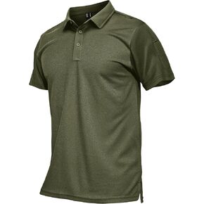 MAGCOMSEN Men's Polo Shirts Tactical UPF 50+ Quick Dry Performance Short Sleeve Work Golf Shirts Lightweight Collared Pique