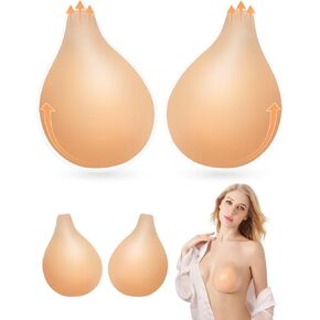 Sticky Bra Push Up 2 Pairs, Adhesive Bras Invisible Backless Strapless Washable for Women