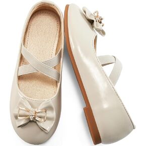 Ablanczoom Girls Flats Dress Shoes - Toddler/Little Girl Casual Slip on Bowknot Mary Jane Ballet Flats Wedding Party School
