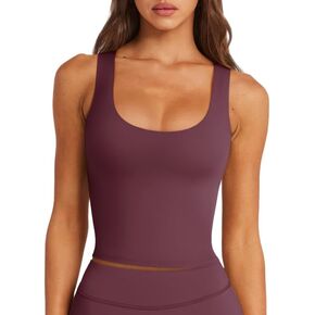 LASLULU Womens Sport Bras Long Line Workout Yoga Gym Athletic Tops Clothes Shirts Camisole Padded Crop Tank Tops