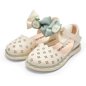 Balabala Toddler Girls Flats Sandals Bow Little Girls Princess Dress Shoes for School Party Wedding