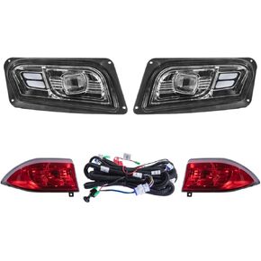 Club Car Tempo LED Basic Light Kit 48V ، 2 LED LED ، 2 LED ALLIGHT ، 1 تعليمات تسخير الأسلاك الأساسية والأجهزة ، أسود/أمبر/واضح