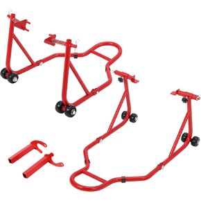 Motorcycle Stand Lift, 850lbs Front Rear Combo Stand Lift Stand, Front Wheel Fork Stand, Rear U+L Fork Swingarm Spool Stand, Universal Motorcycle Paddock Stand Wheel Lift Stand