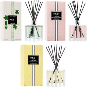 NEST New York Reed Diffuser Wellness Bundle - Includes Cucumber & White Sage, Himalayan Salt & Rosewater, and Sunlit Yuzu & Neroli - 5.9 fl oz Each