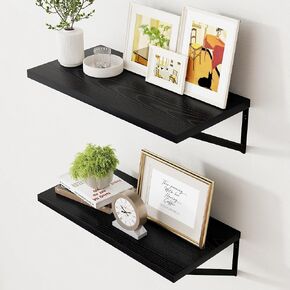 Axeman Deep Floating Shelves for Wall, 12 Inch Deep White Floating Shelves Set of 2, 16W x 12D Wide Wood Shelves Set of 2, Wall Mounted Shelves for Wall Storage Decor
