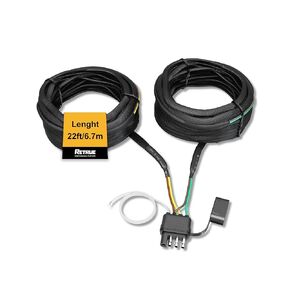 Retrue 4 Pin 5 Wire Trailer Wiring Harness 22 قدمًا ، مجموعة الأسلاك المقطورة للمقطورة المقاومة للماء 4 Way Flat 5 سلك مقطورة سلك لتوصيل مصابيح الذيل وأضواء الفرامل وإشارات الدوران