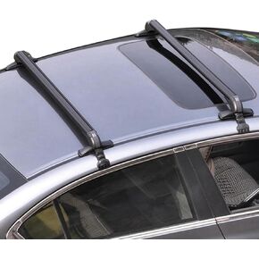 43inch Universal Car Roof Rack, Aluminum Car Roof Rack Cross Bars, Anti-Theft Lock, Adjustable Window Frame for Bike Kayak Cargo Luggage, 42.91-44.88 inch Distance Between Rain Grooves, 165LBS Load