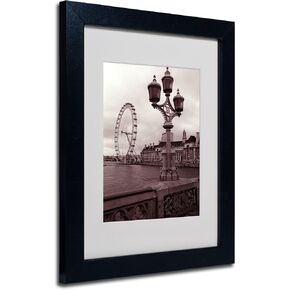 Trademark Fine Art London Eye 2 by Kathy Yates Matted Framed Art with Black Frame, 11 by 14-Inch