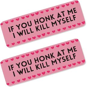 2PCS Funny Student Driver Sticker Magnet for Car,Car Magnets and Decals for Warning&Car Decoration,If You Honk at Me Reusable Prank Bumper Magnets Fits New Drivers (Style 2)
